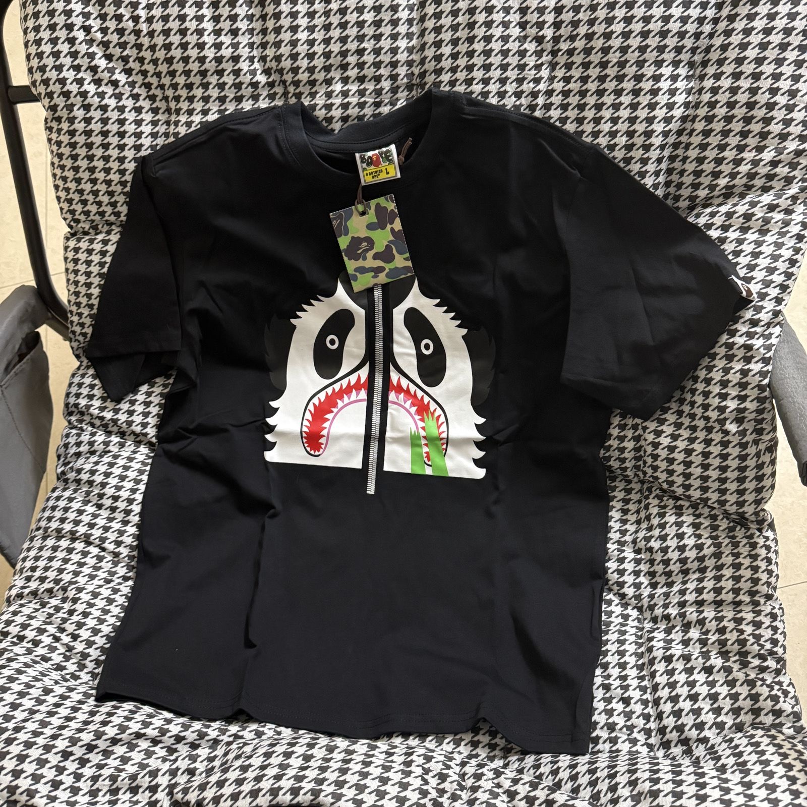 A Bathing Ape BAPE Panda Shark Face Short Sleeve T-Shirt