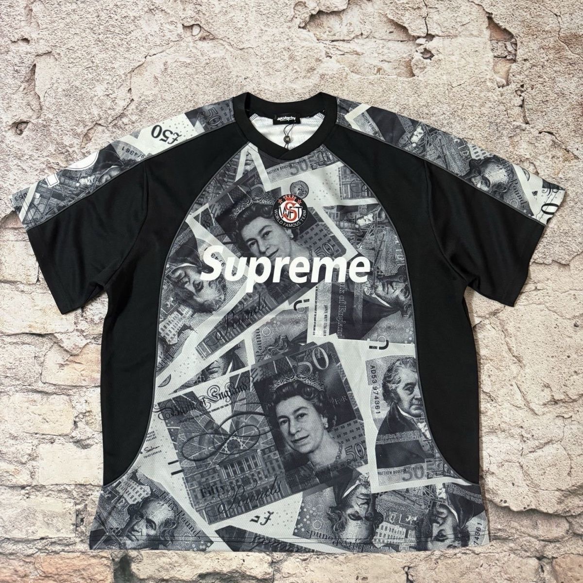 Supreme £50 Banknote Print Soccer Jersey
