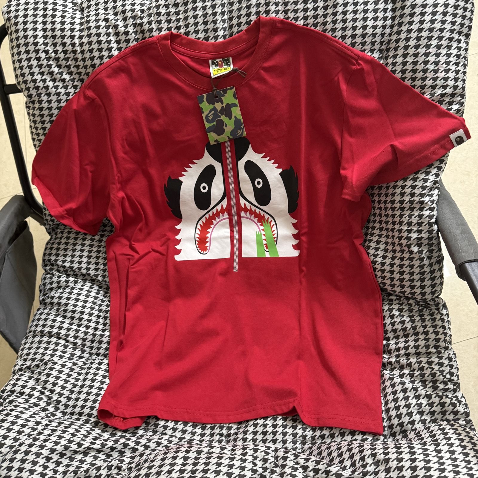 A Bathing Ape BAPE Panda Shark Face Short Sleeve T-Shirt