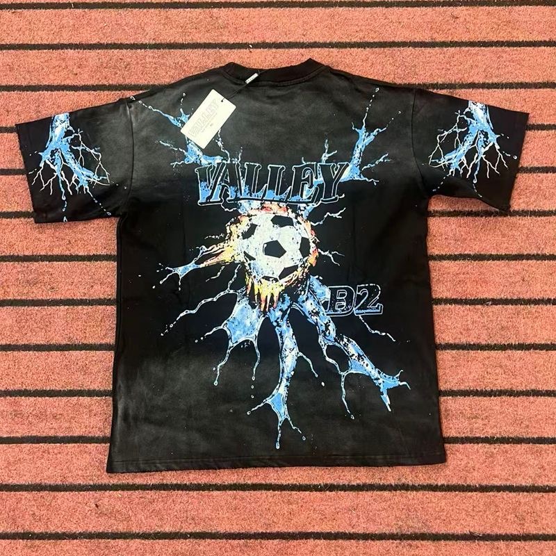 Vale World Cup New Collection American Streetwear Basketball Mesh Net Print Vintage Summer Casual T-shirt