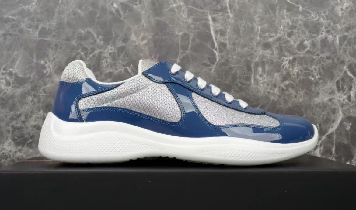 Prada America's Cup Patent Leather & Mesh Sneakers