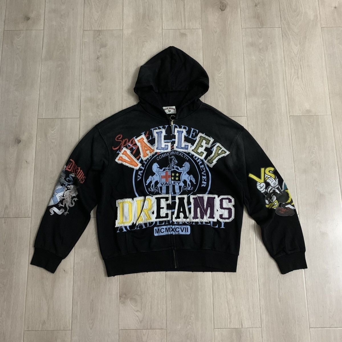 Valley Dreams Patchwork Logo Zip Up Hoodie