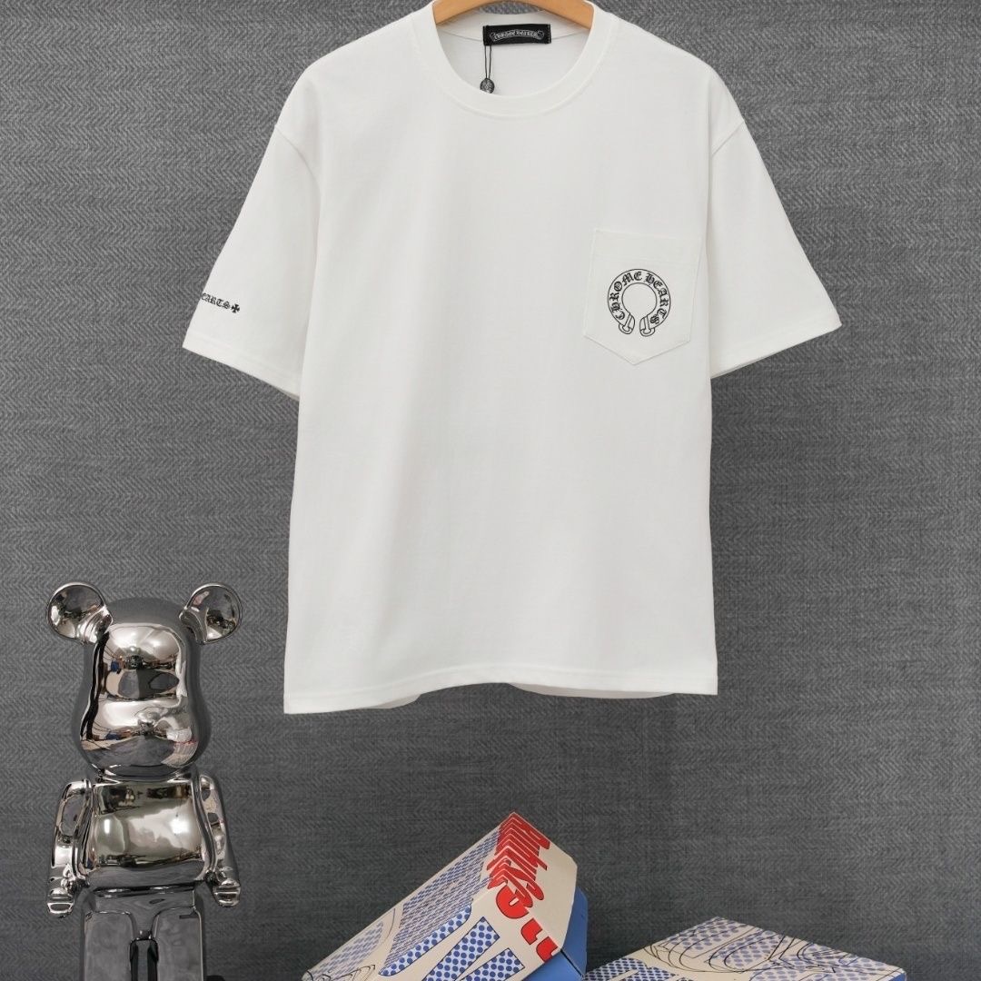 Chrome Hearts-inspired Unisex Loose T-shirt with Sanskrit Print, Horseshoe & Cross Motifs