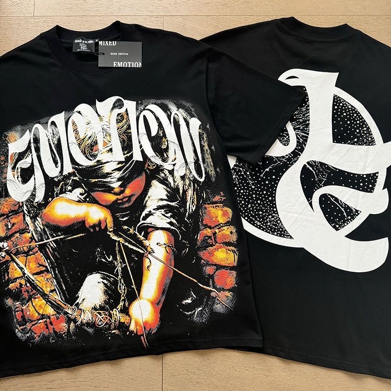 Mixed Emotion Cupid Angel Tee Black
