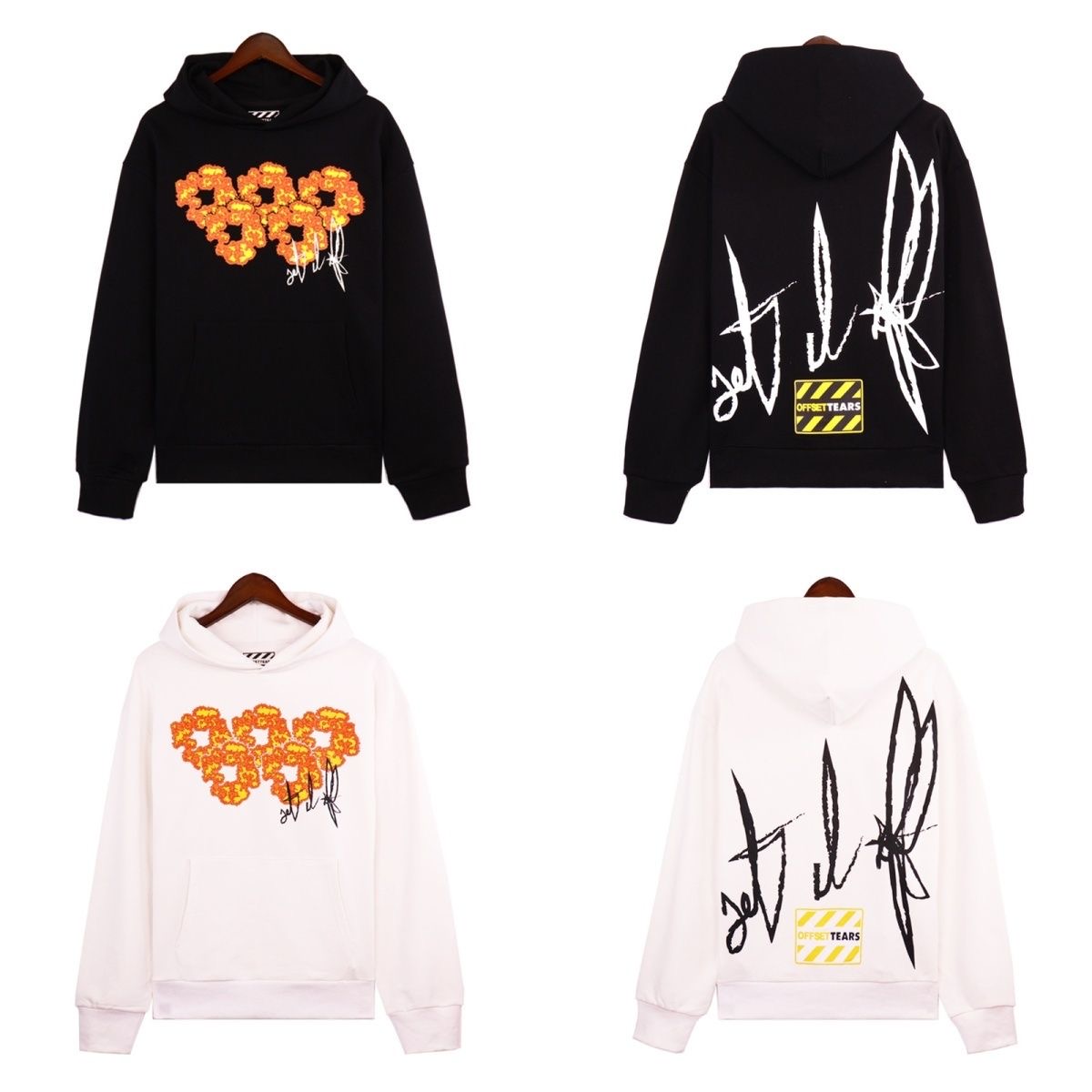 DT & OS collab flame kapok hoodie