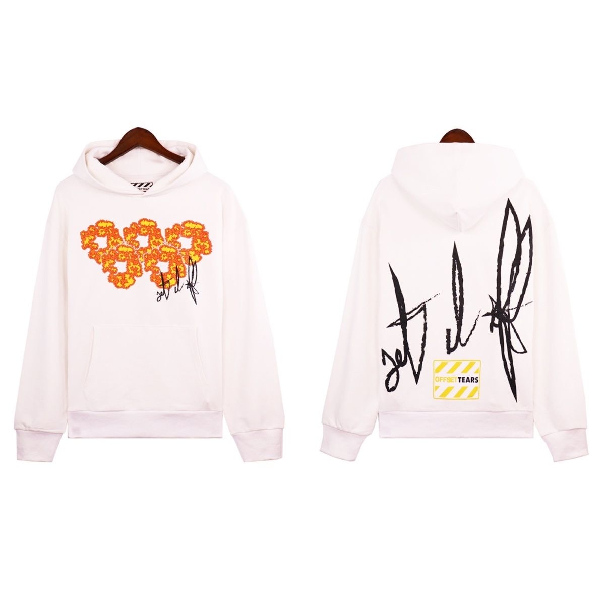 DT & OS collab flame kapok hoodie