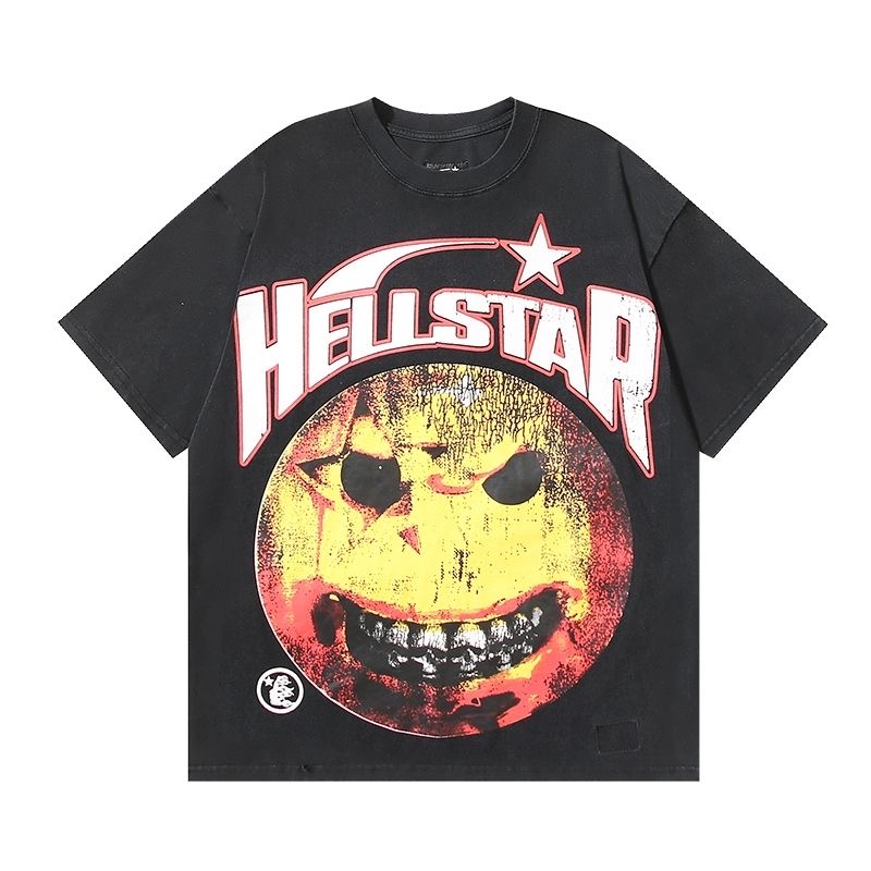 black yellow face T