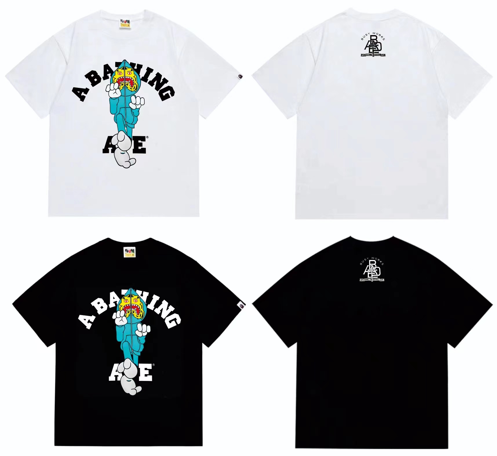 Tiger milo college shark man kung fu print tshirt