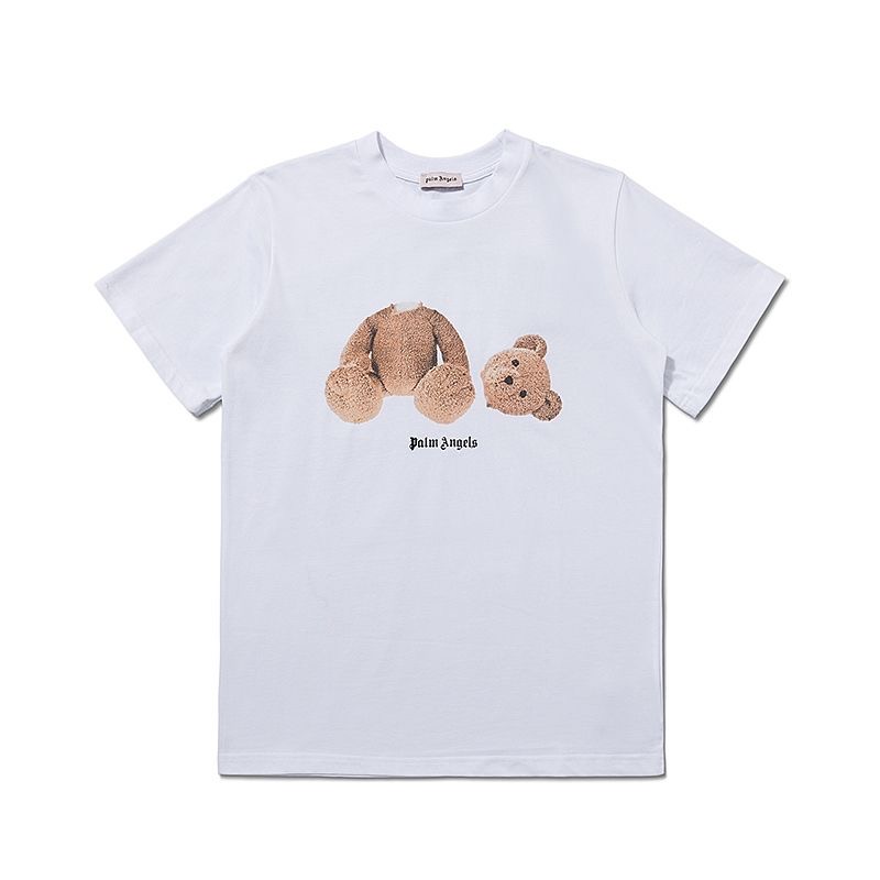 Spot fashion severed head bear print loose casual cotton tshirt