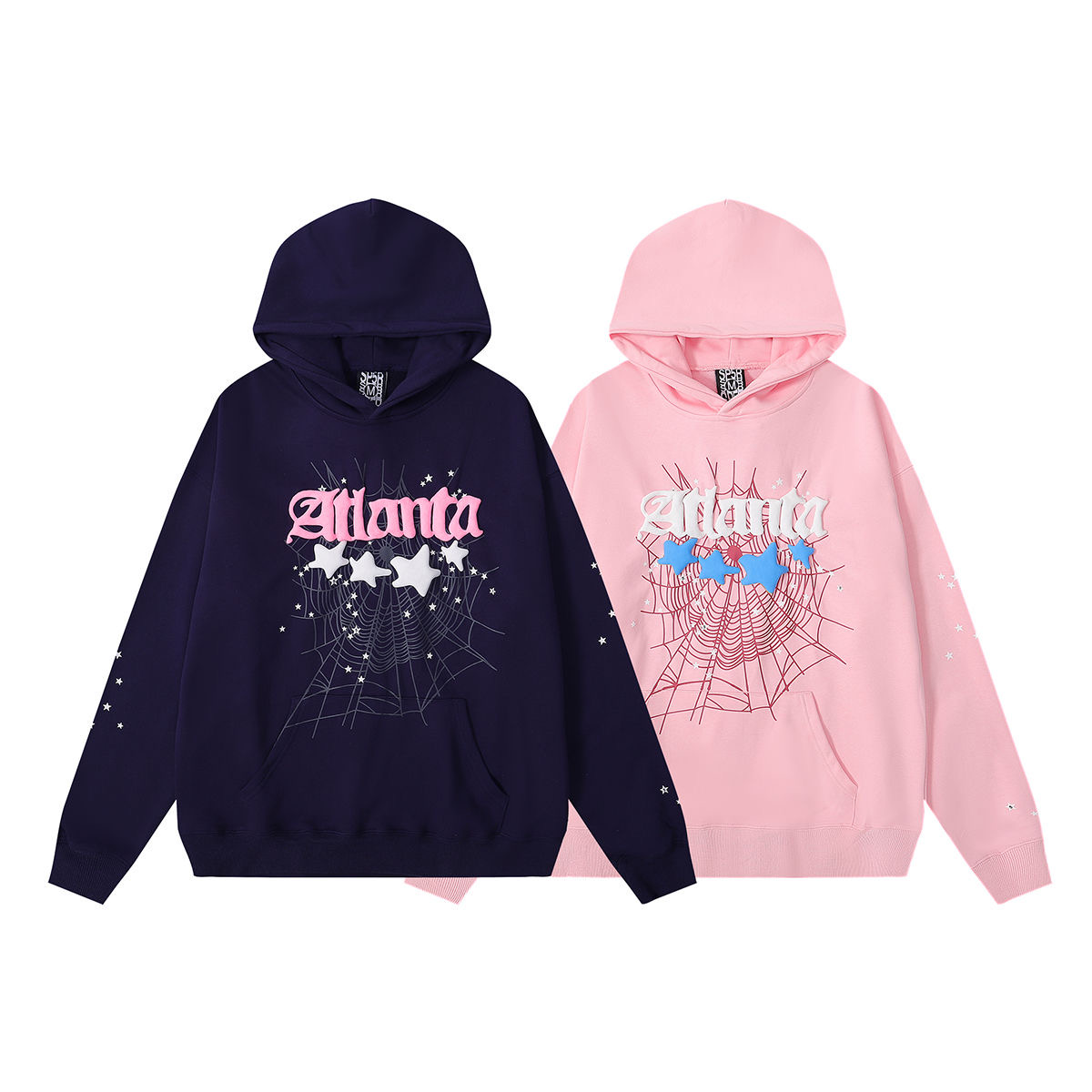 spiderwebbed web casual foam printed hoodie