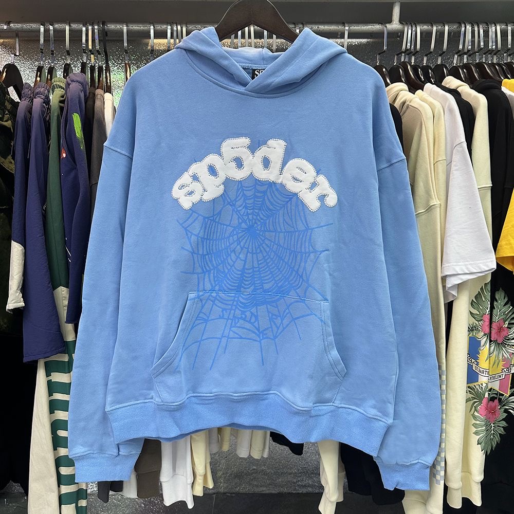 star 55555 hot drill foam printed hoodie