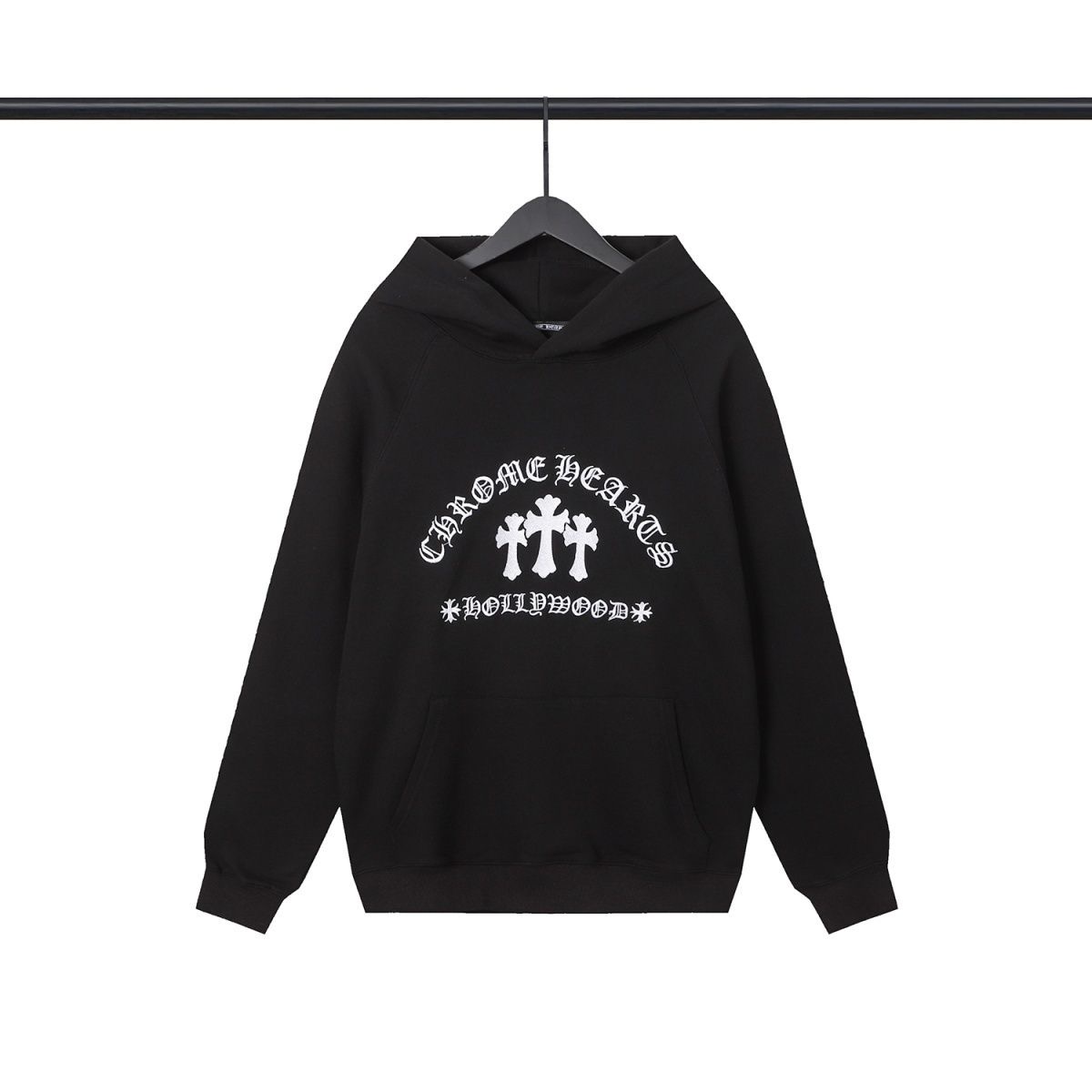 black or red logo hoodie