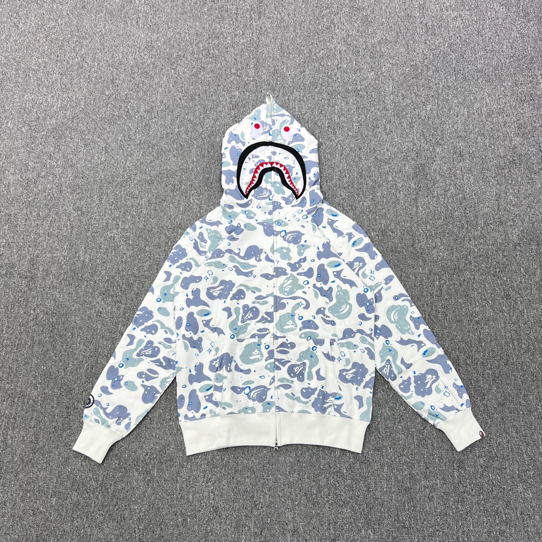 1:1 Best Quality Starry sky Camo Zipper Hoodie White