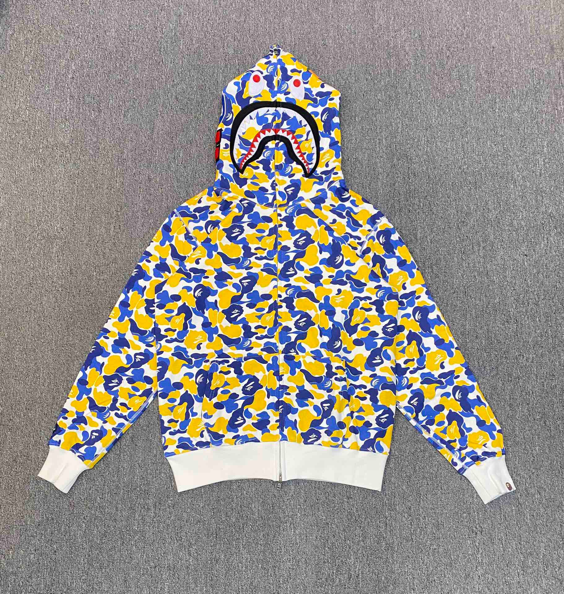 1:1 Best Quality Blue-Yellow Camo Zipper Hoodie