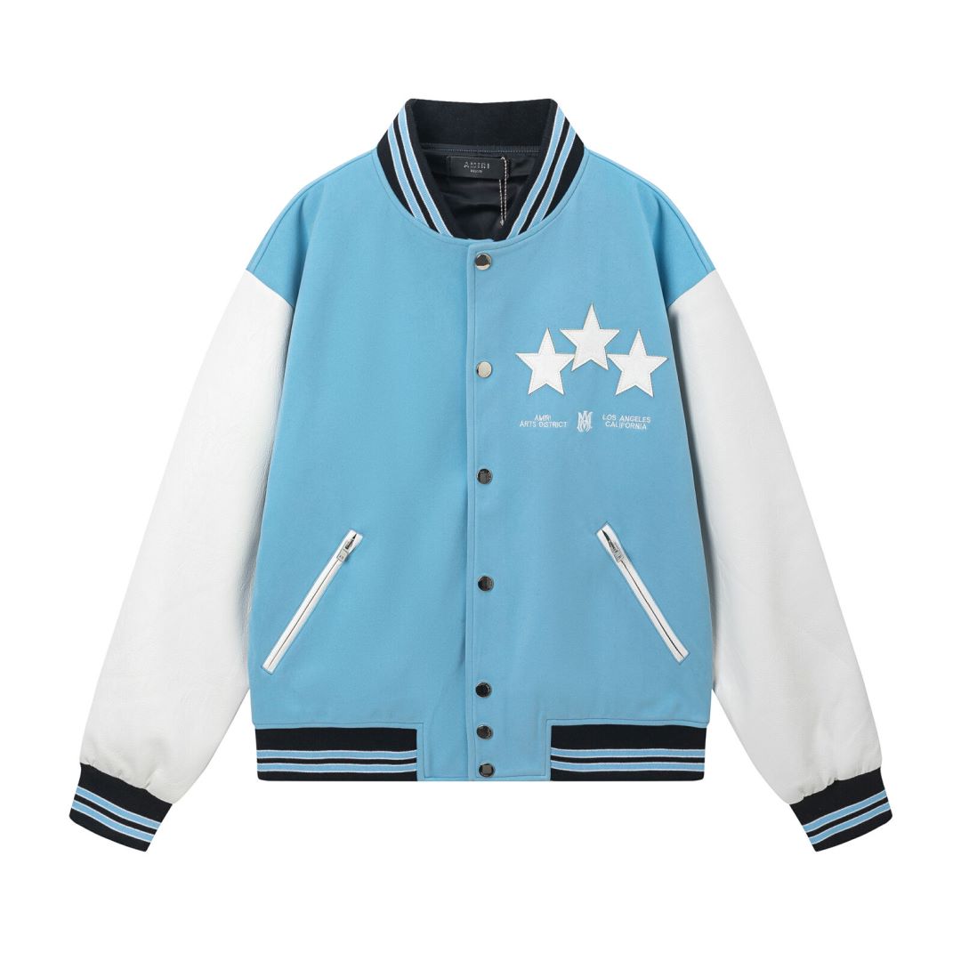 Amiri Leather pentagram Jacket 2 Colors