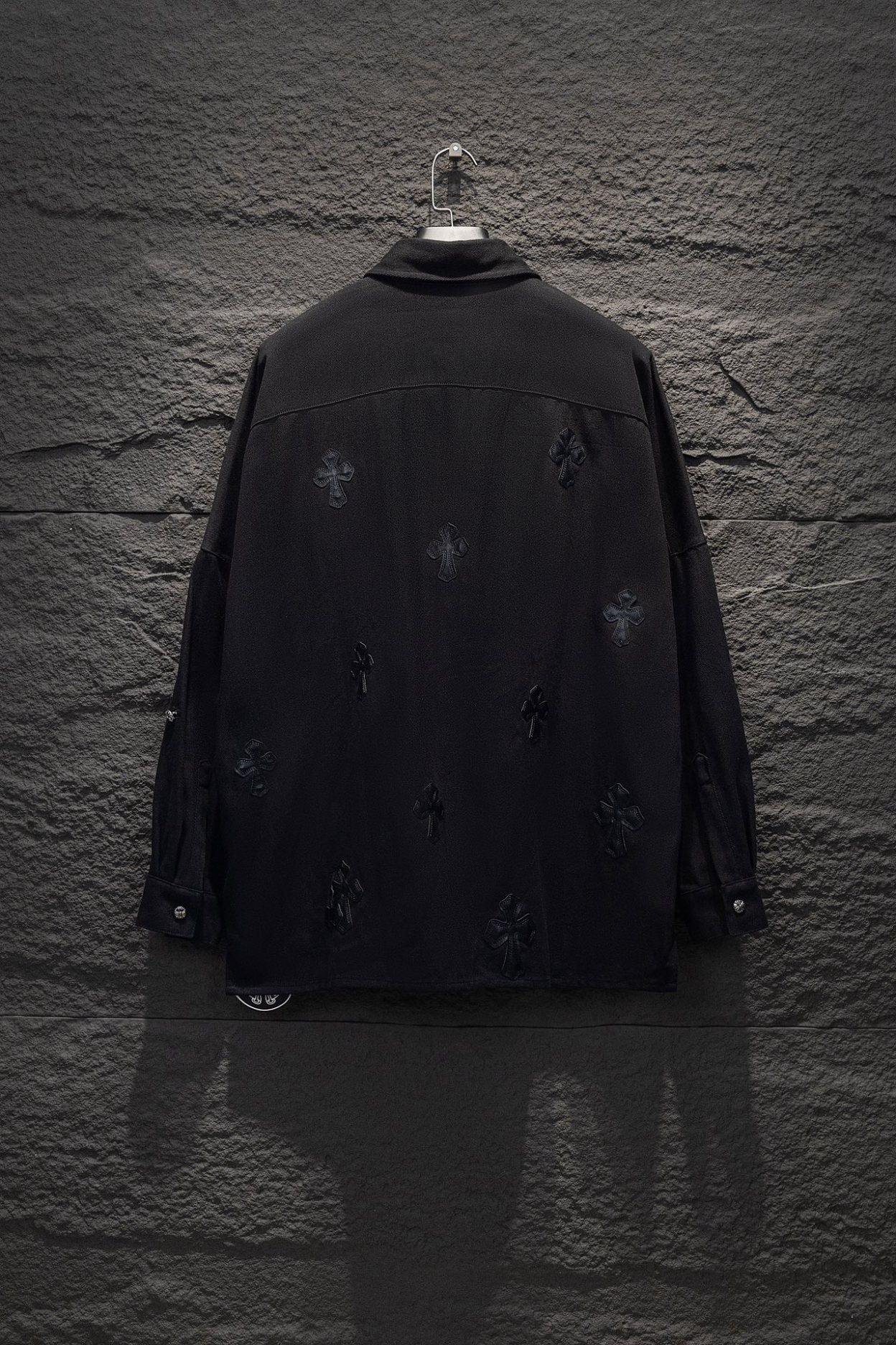 Chrome Heart Cross Logo Shirt Jacket All Black
