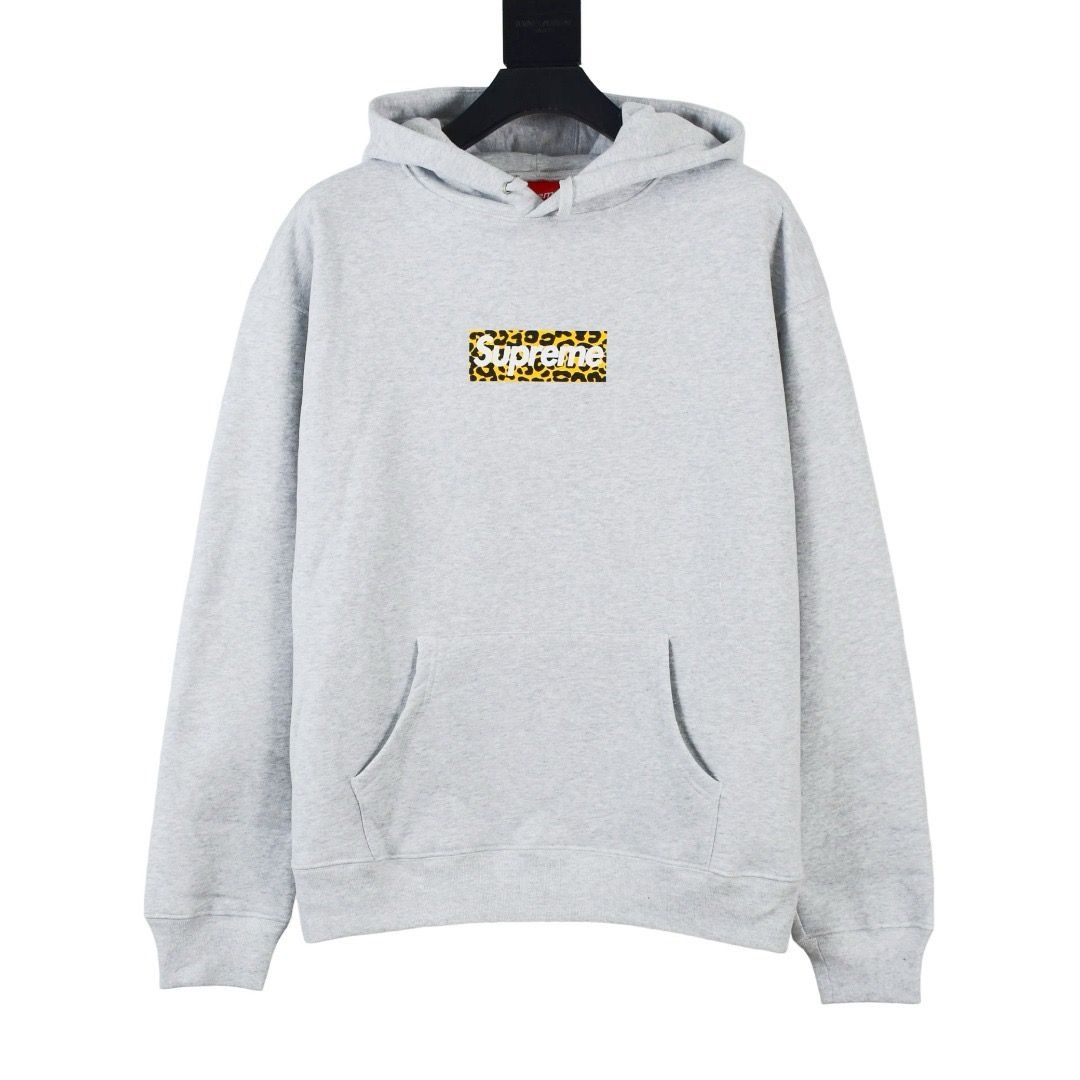 Supreme Shanghai Limited Logo Print Hoodie Grey