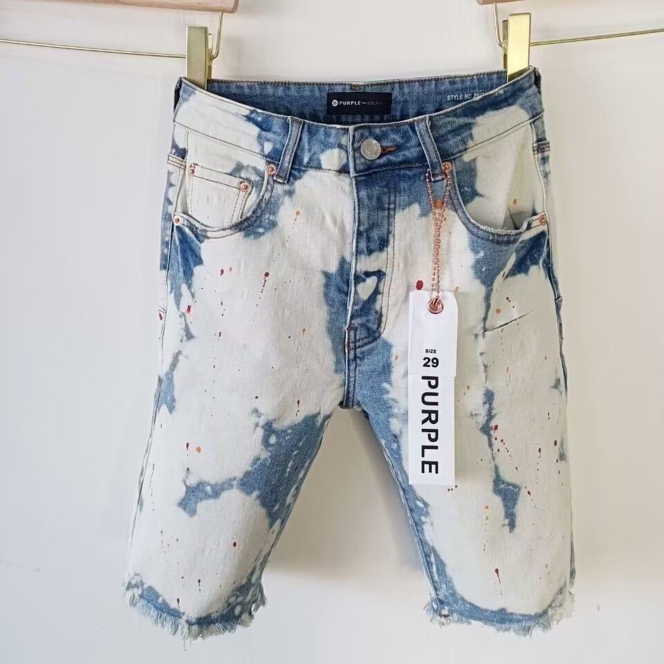 purple splash-link black  blue shorts