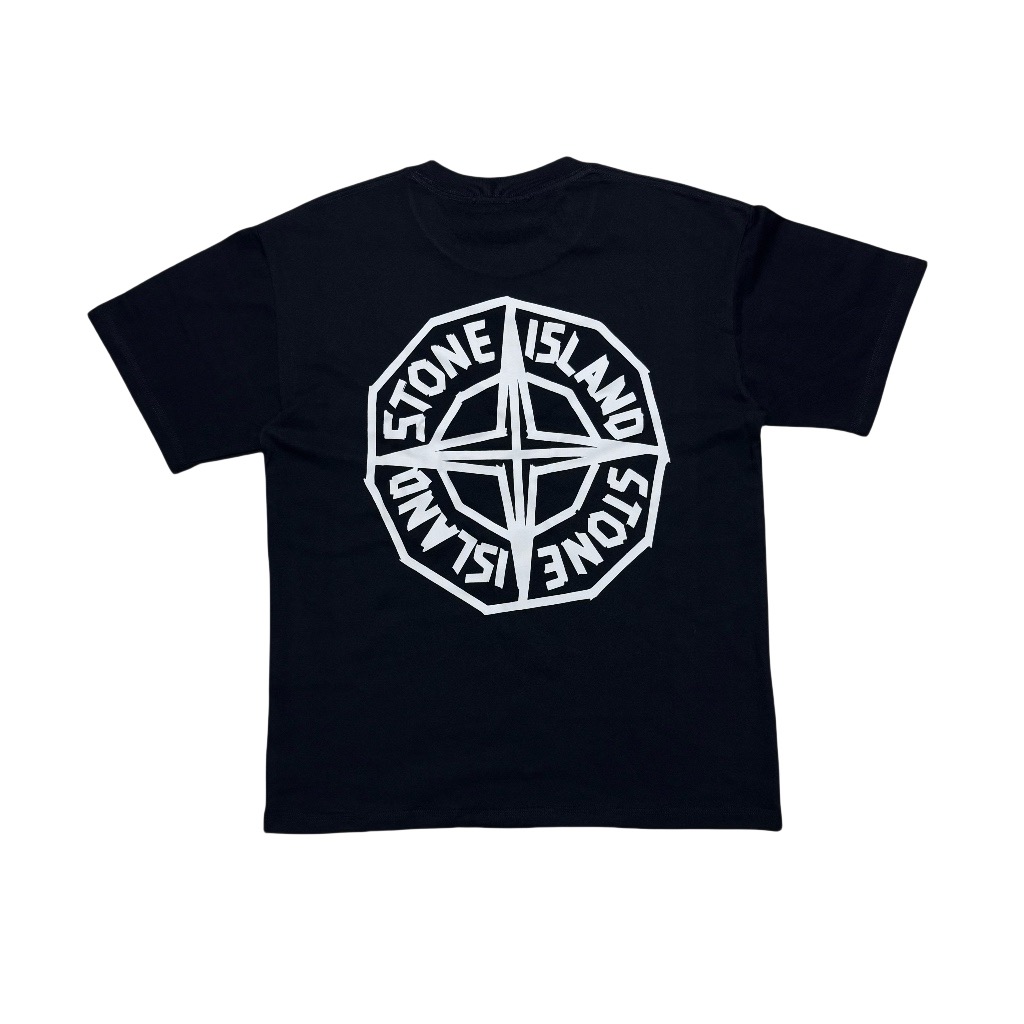 Stone island logo black tee