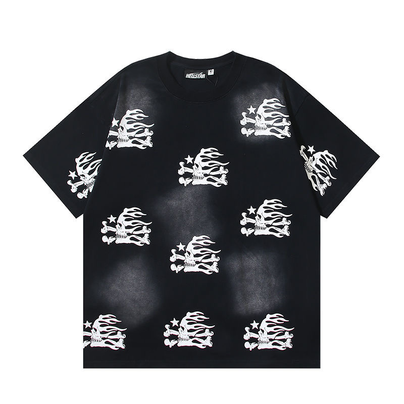 Hellstar Full Skull Logo Print Tee Black