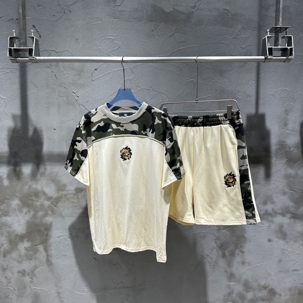 Broken planet embroidered logo camo tees
