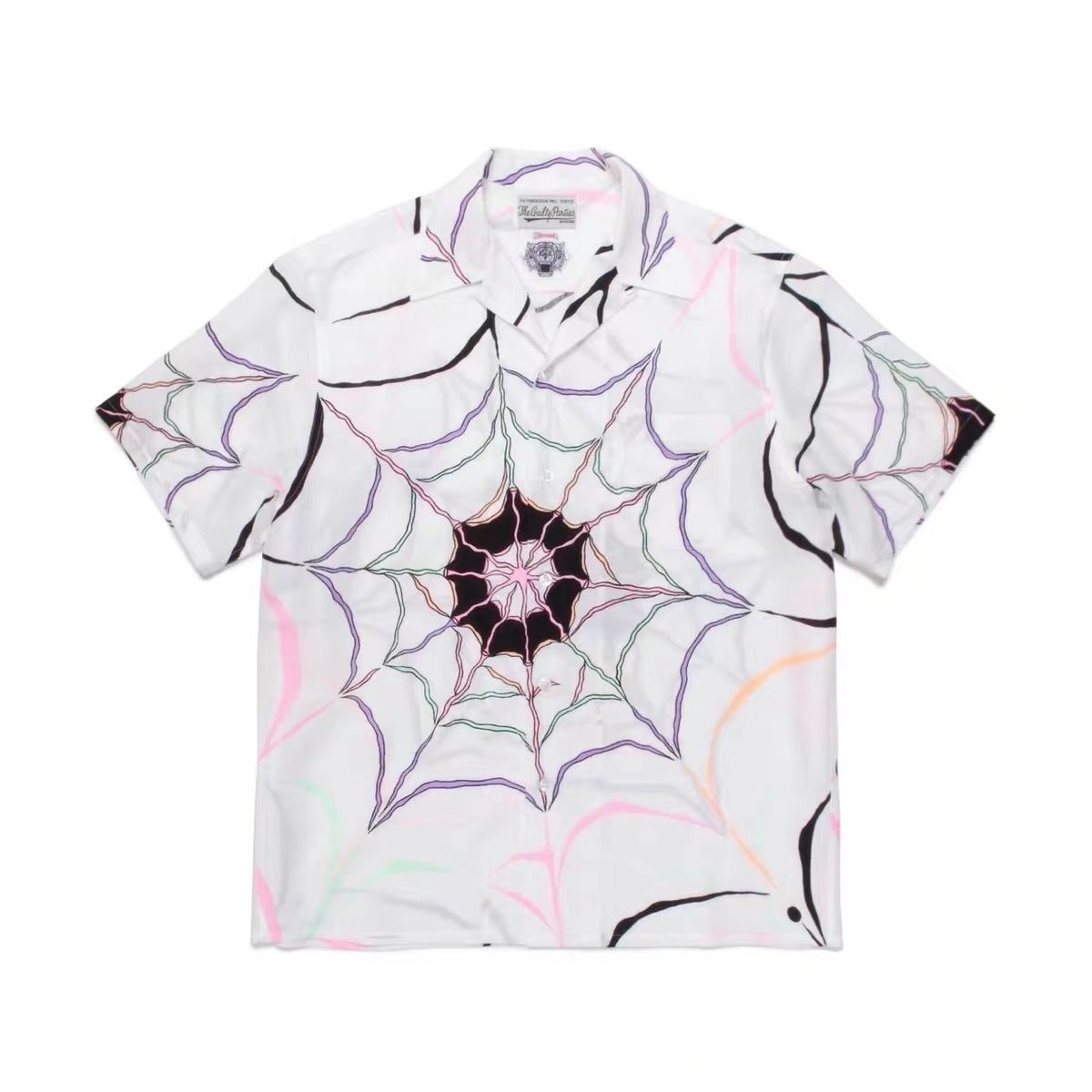 WACKO MARIA (Japan Brand) spiderweb Button Short Sleeve Shirt