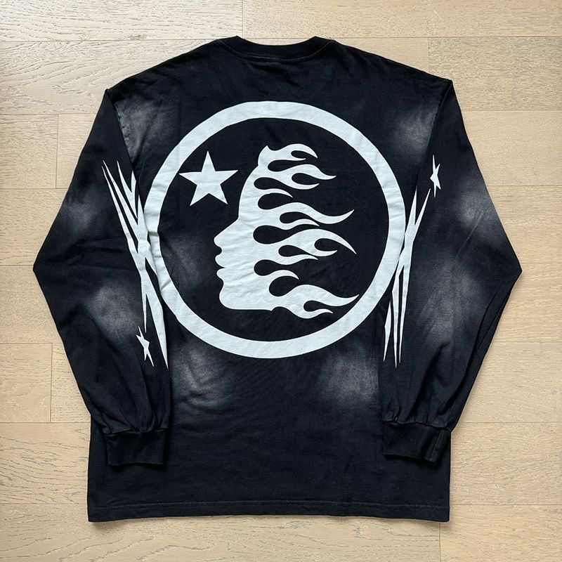 Hellstar Faded Logo Long Sleeve Black