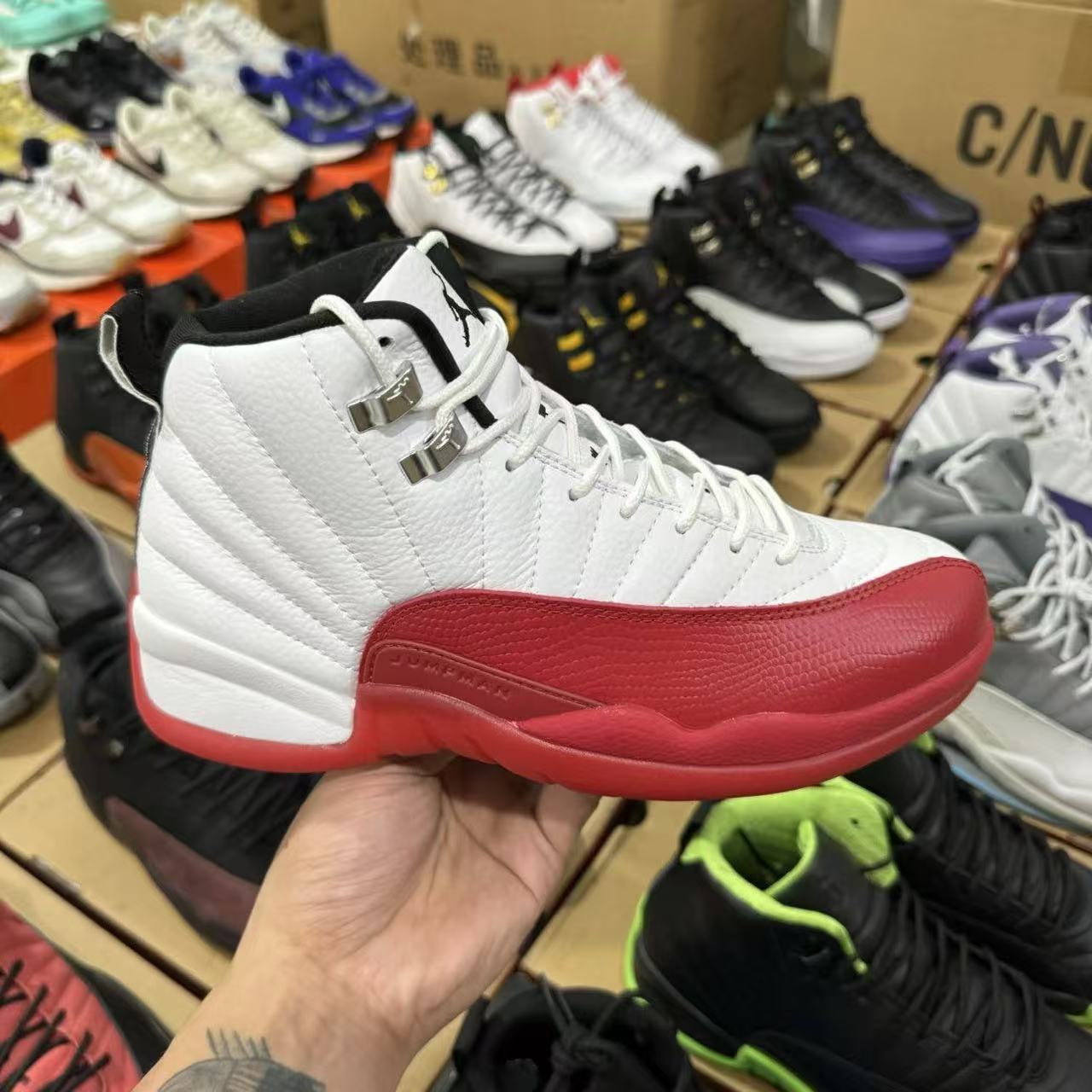 air jordan 12 red&white