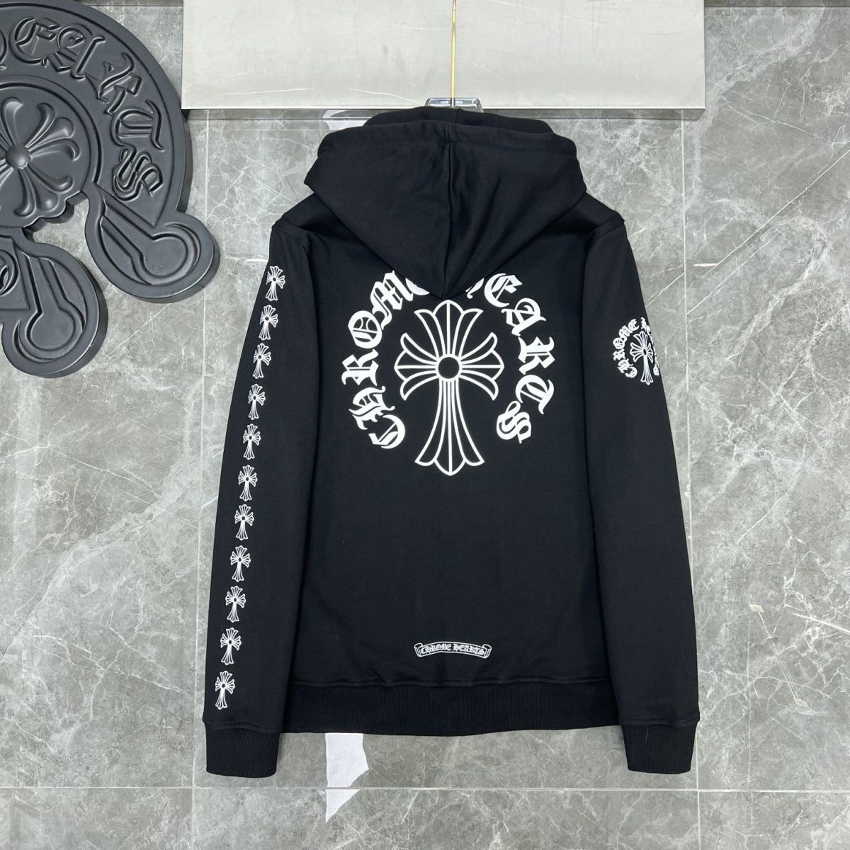 chrome heart Fall-Winter Collection: Letter and Cross Design with Zipper Hoodie
