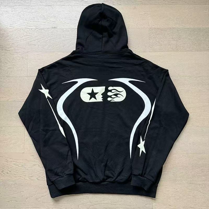 Hellstar LOGO Printed Fleece Lined Hooded Sweatshirt