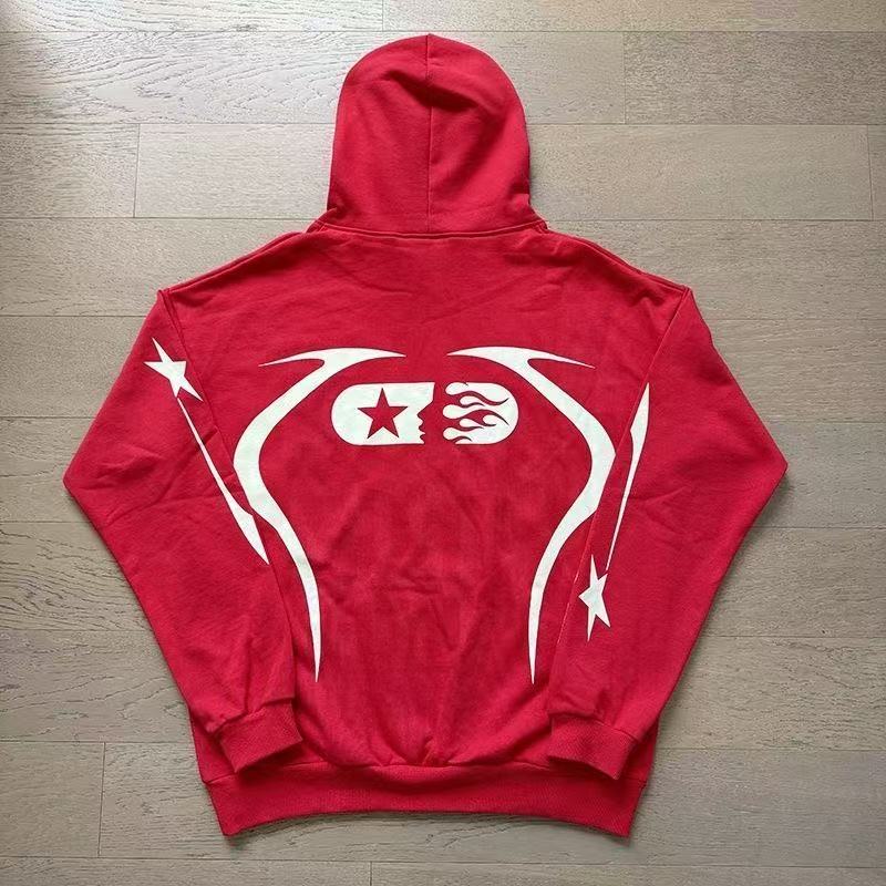 Hellstar LOGO Printed Fleece Lined Hooded Sweatshirt