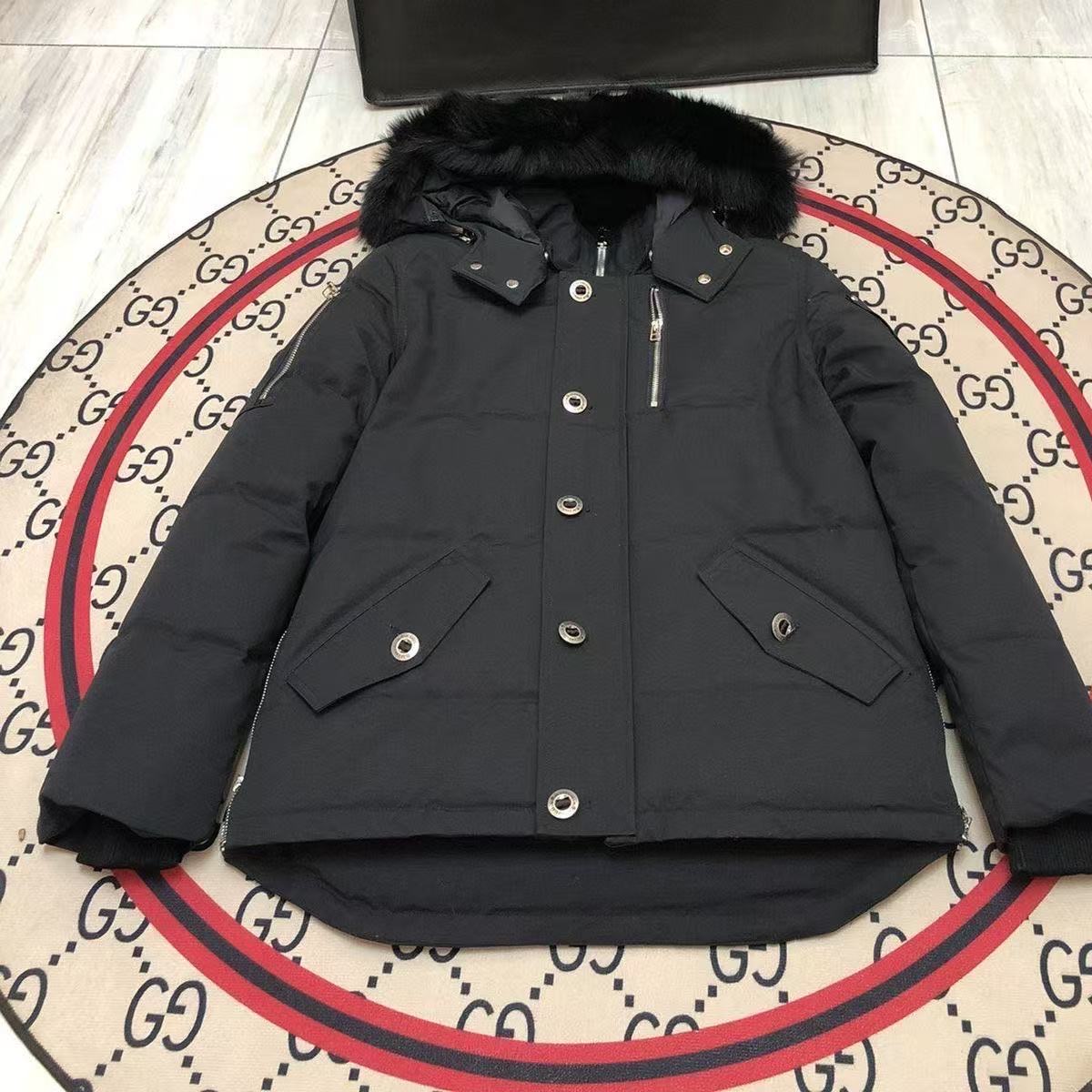 Moose Knuckles real fur collar thickened warm hooded down jacket