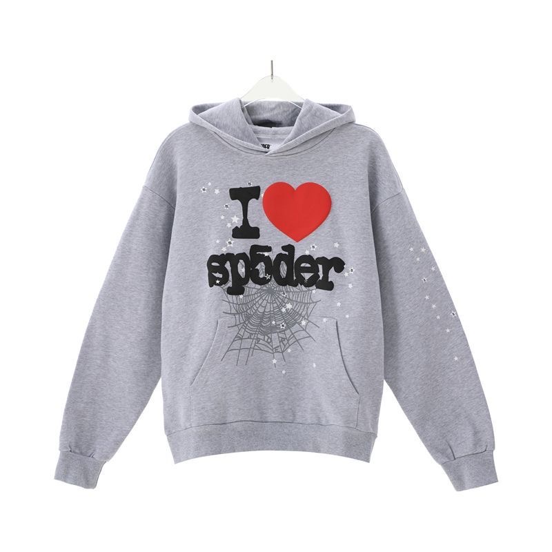 Sp5der Spider Web Foam Printed Hoodie for Men